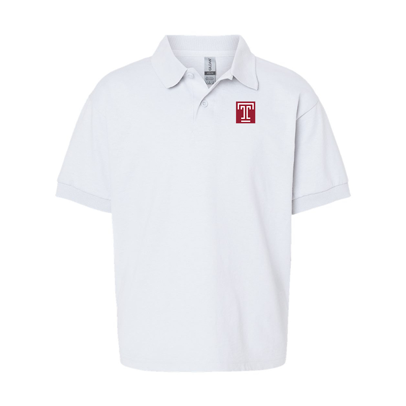Youth Temple Owls Gildan Dry Blend Jersey Polo